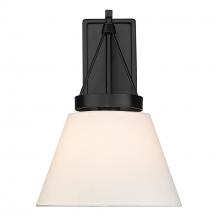  3189-WSC BLK-MWS - Penn 1 Light Wall Sconce in Matte Black with Modern White Shade